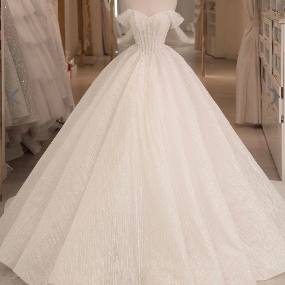 Elegant Off-Shoulder White Gown